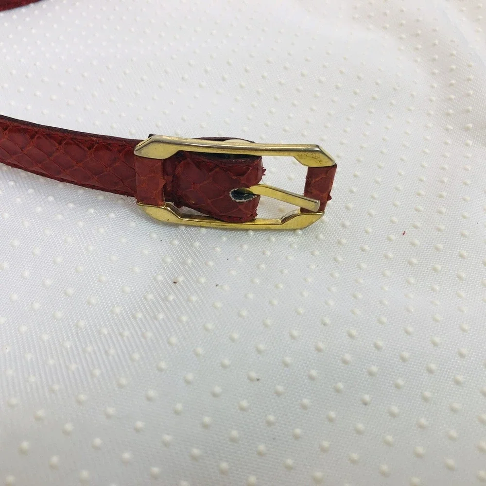 Cassidy Genuine Snake Skin Womens Belt Red Size‎ Medium 3/4